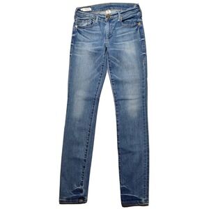TRUE RELIGION HALLE Women 24 Super Skinny Gypset Blue Wash‎ Denim Jeans